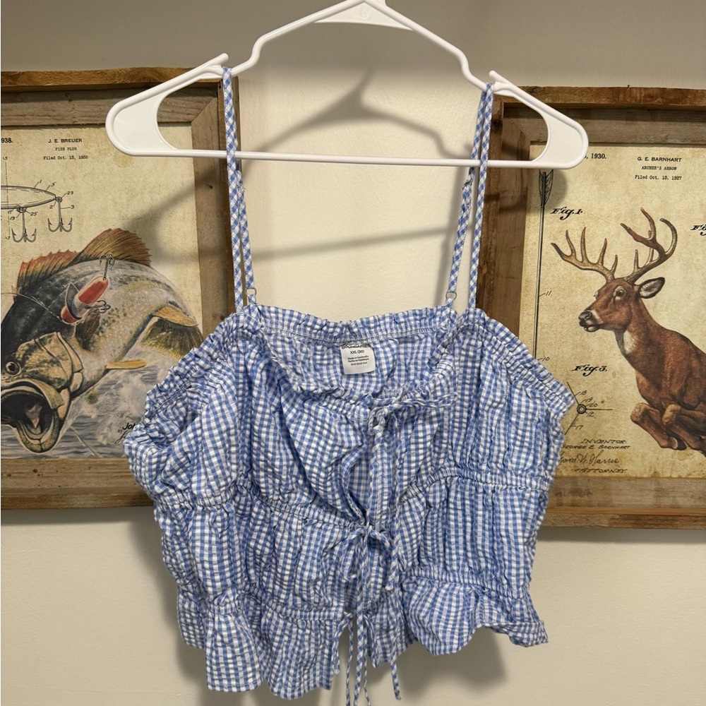 Blue Checkered Blouse